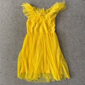 Retro Stage Yellow Polka Dot Tulle Dress size XXL NWT 50s Vintage Style